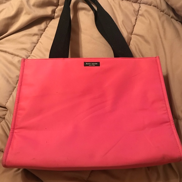 kate spade Handbags - Kate Spade 🎀 Pink and Black Large Nylon Tote